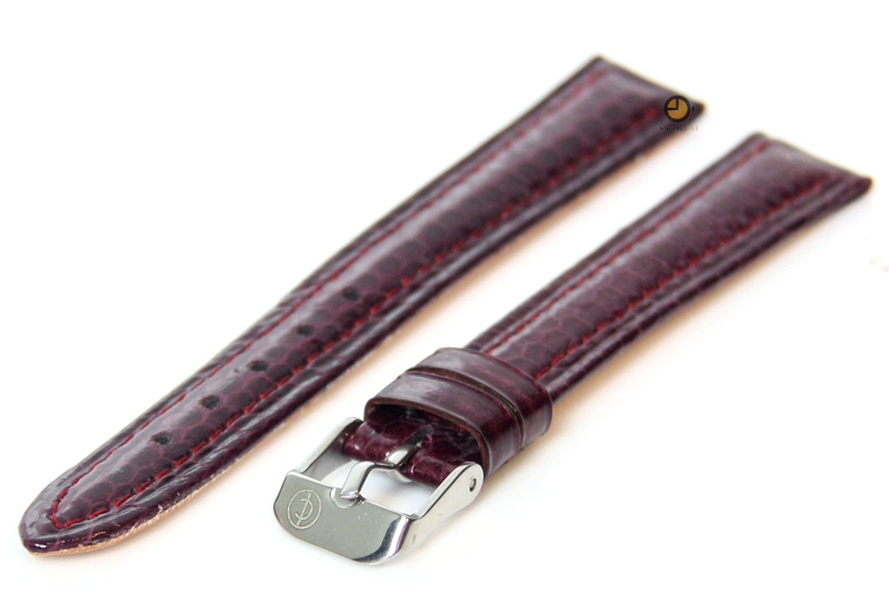 Uhrenarmband 16mm bordeaux echtes Schlangenleder