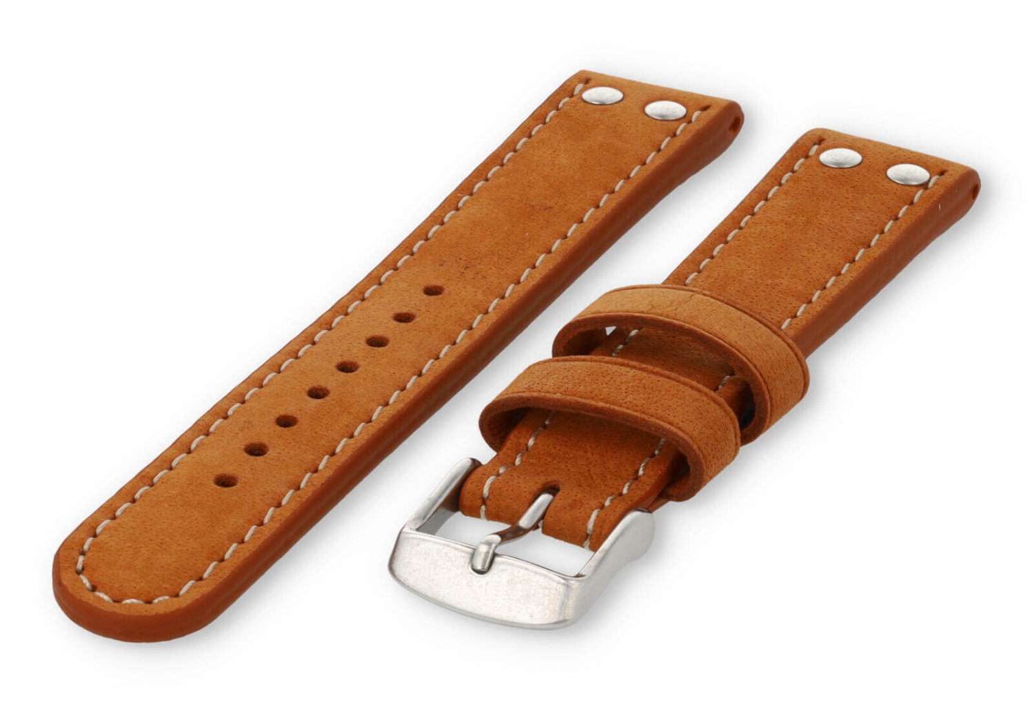 Flieger Uhrenarmband 22mm cognacbraunes Leder
