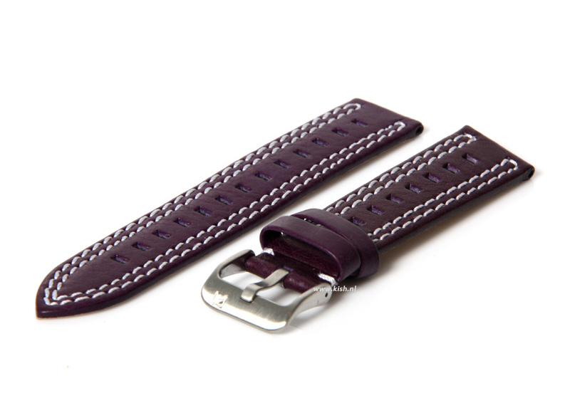Uhrenarmband 22mm Violett Leder (sport)