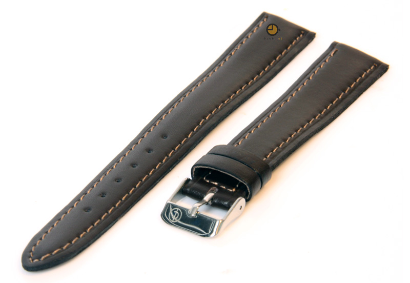 Uhrenarmband 18mm Dunkelbraun Leder XXL