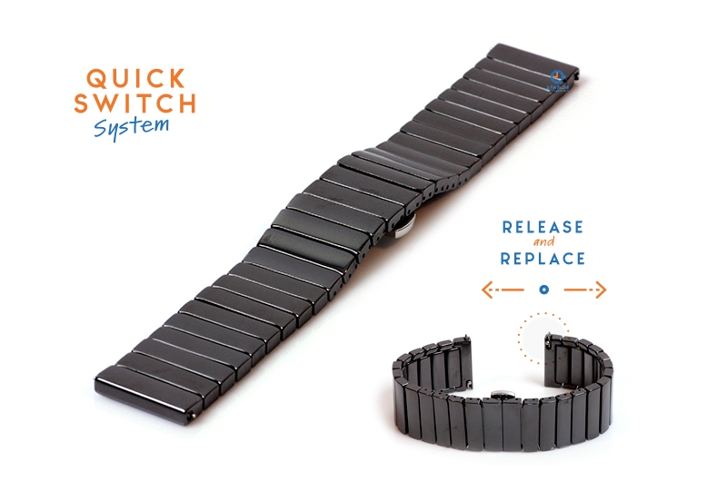 Keramikuhrenarmband - 20mm schwarz