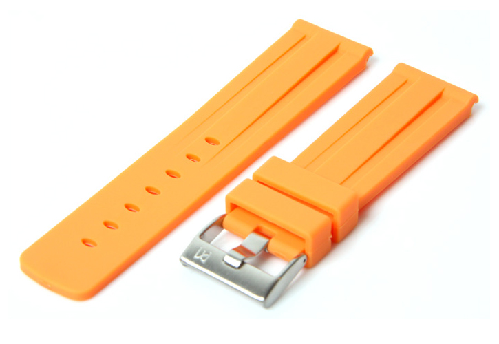 Uhrenarmband 22mm Orange Kautschuk