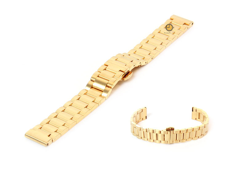 Uhrenarmband 16mm Gold Stahl matt