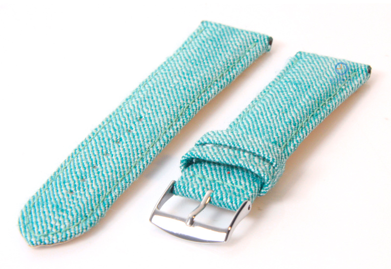 Uhrenarmband 20mm denimgrün Leder