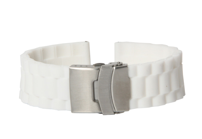 Uhrenarmband 22mm Weiß Kautschuk