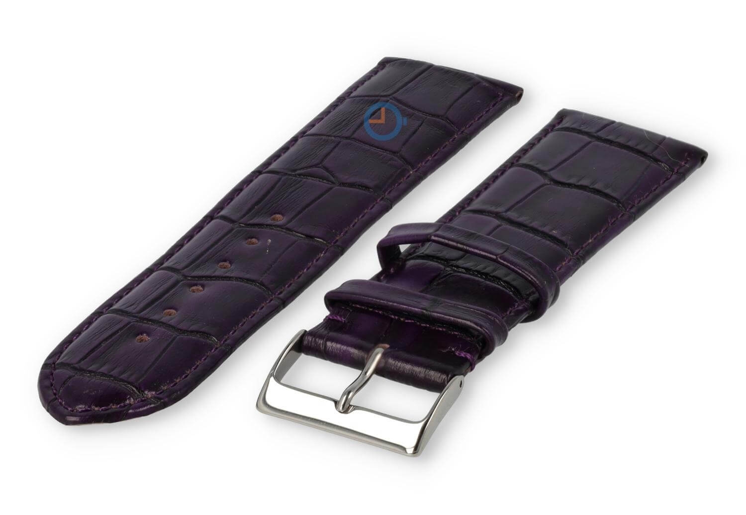 XL Uhrenarmband aus Kalbsleder - 26mm - aubergine