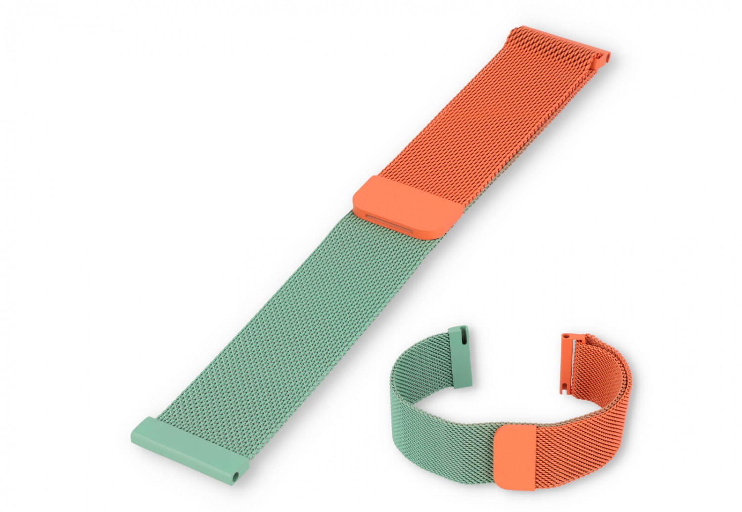 Mailänder 20mm Uhrenarmband - orange/mintgrün