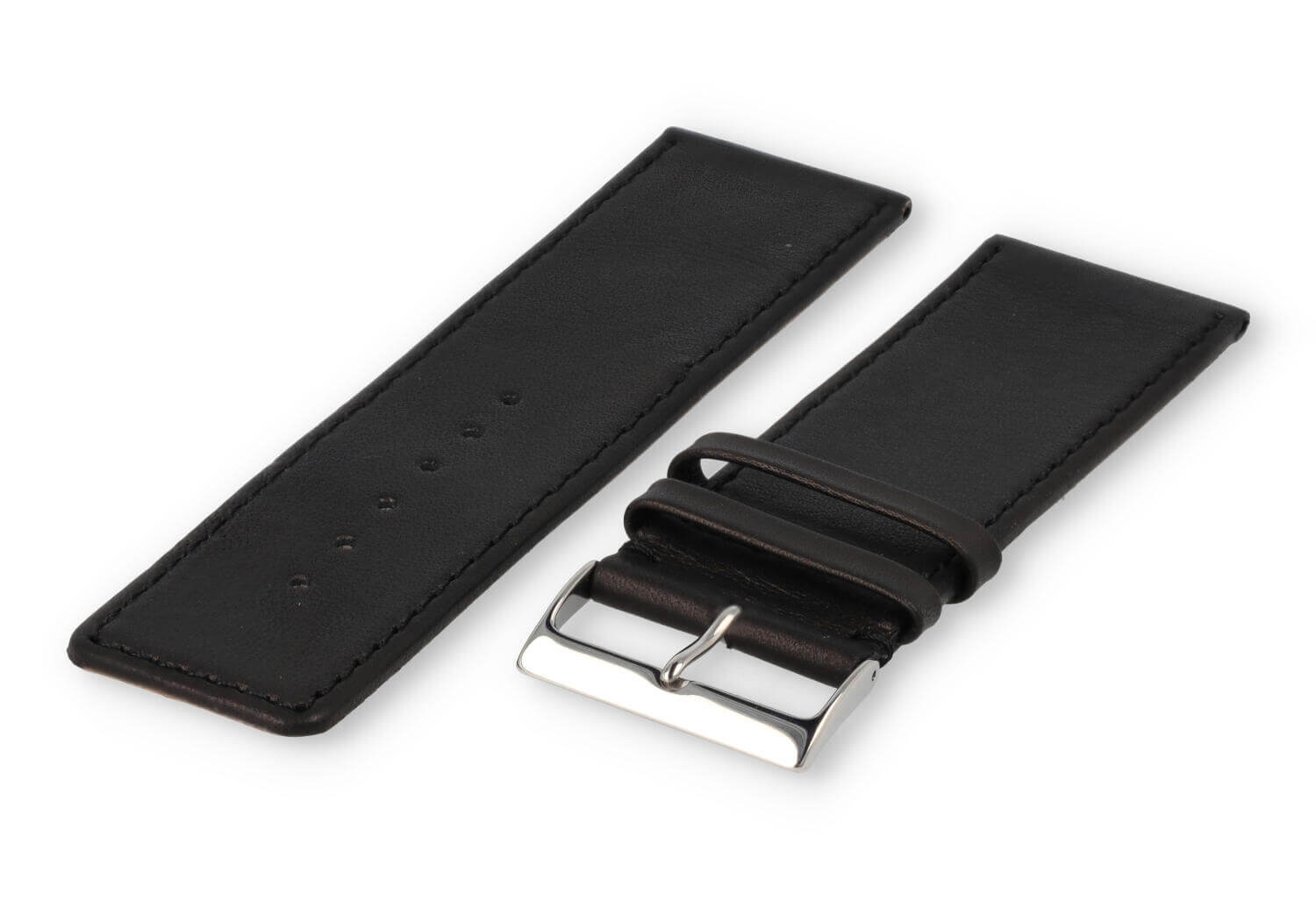 XL glatt Lederband - 30mm - schwarz