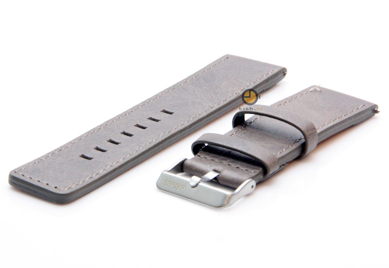 Oozoo Uhrenarmband 24mm Grau Leder