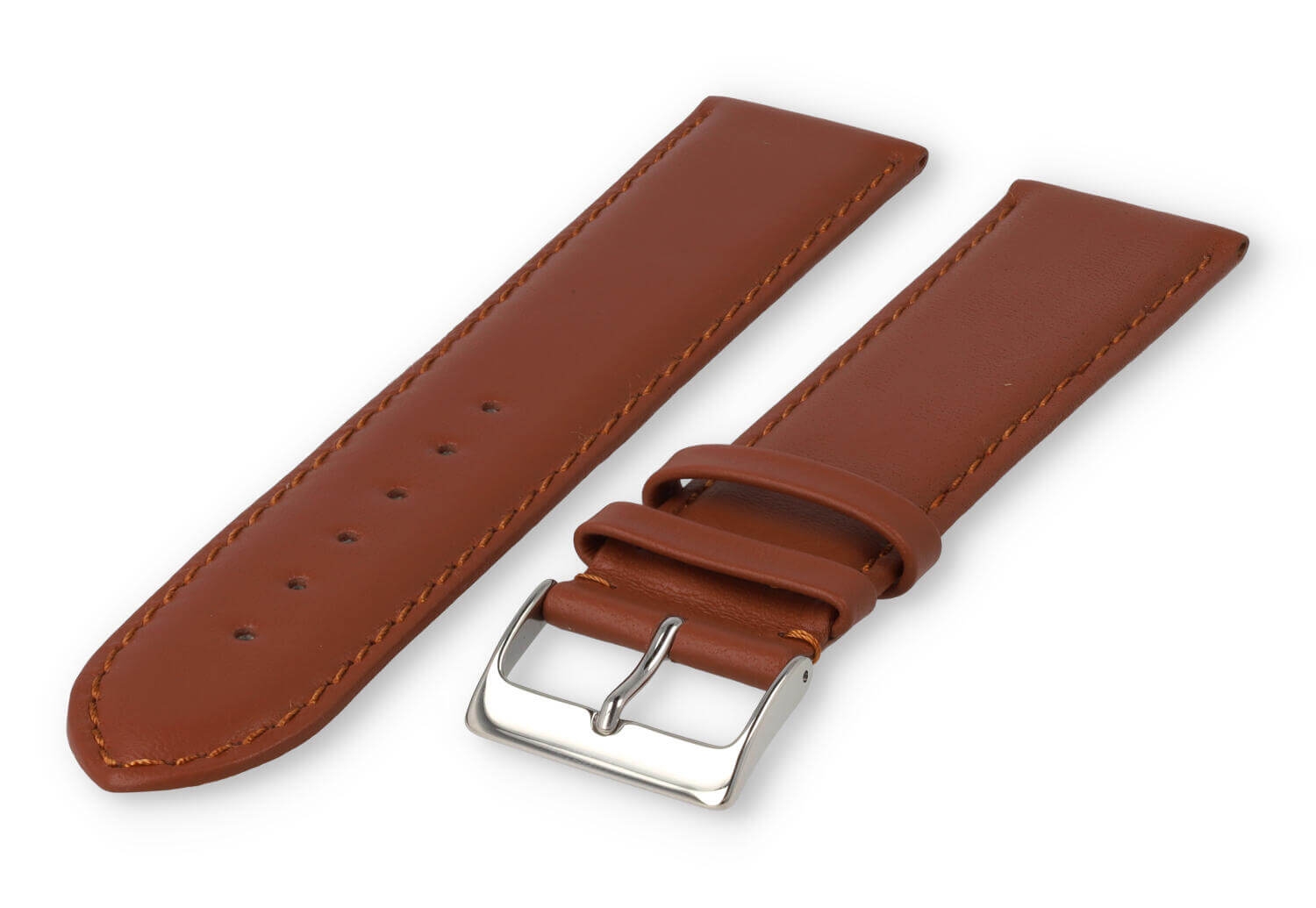 XL glatt Lederband - 24mm - rostbraun