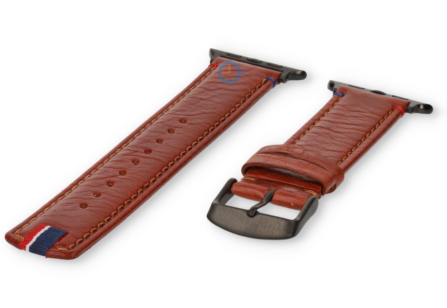 Luxus Leder band Apple Watch 45mm - Cognac