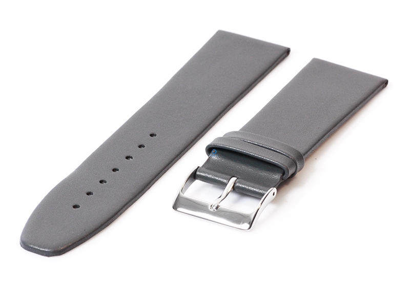 Nahtloses Uhrenarmband 24mm Kalbsleder - grau