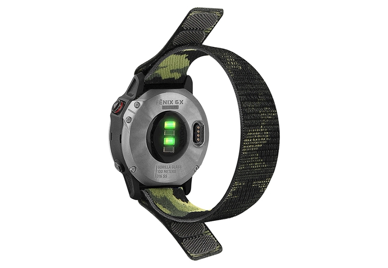 Nylon 22mm Uhrenarmband mit Klettverschluss - ArmygrÃ¼n