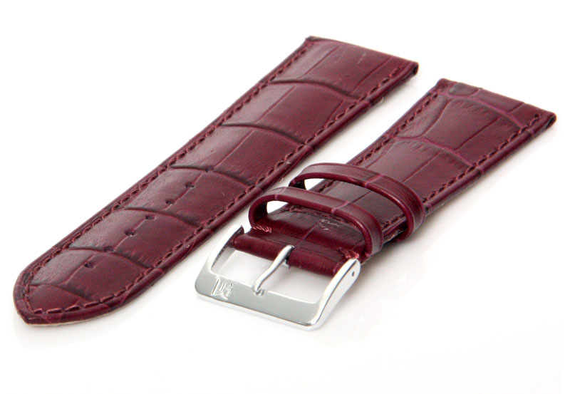 Uhrenarmband 26mm Dunkelviolett Leder