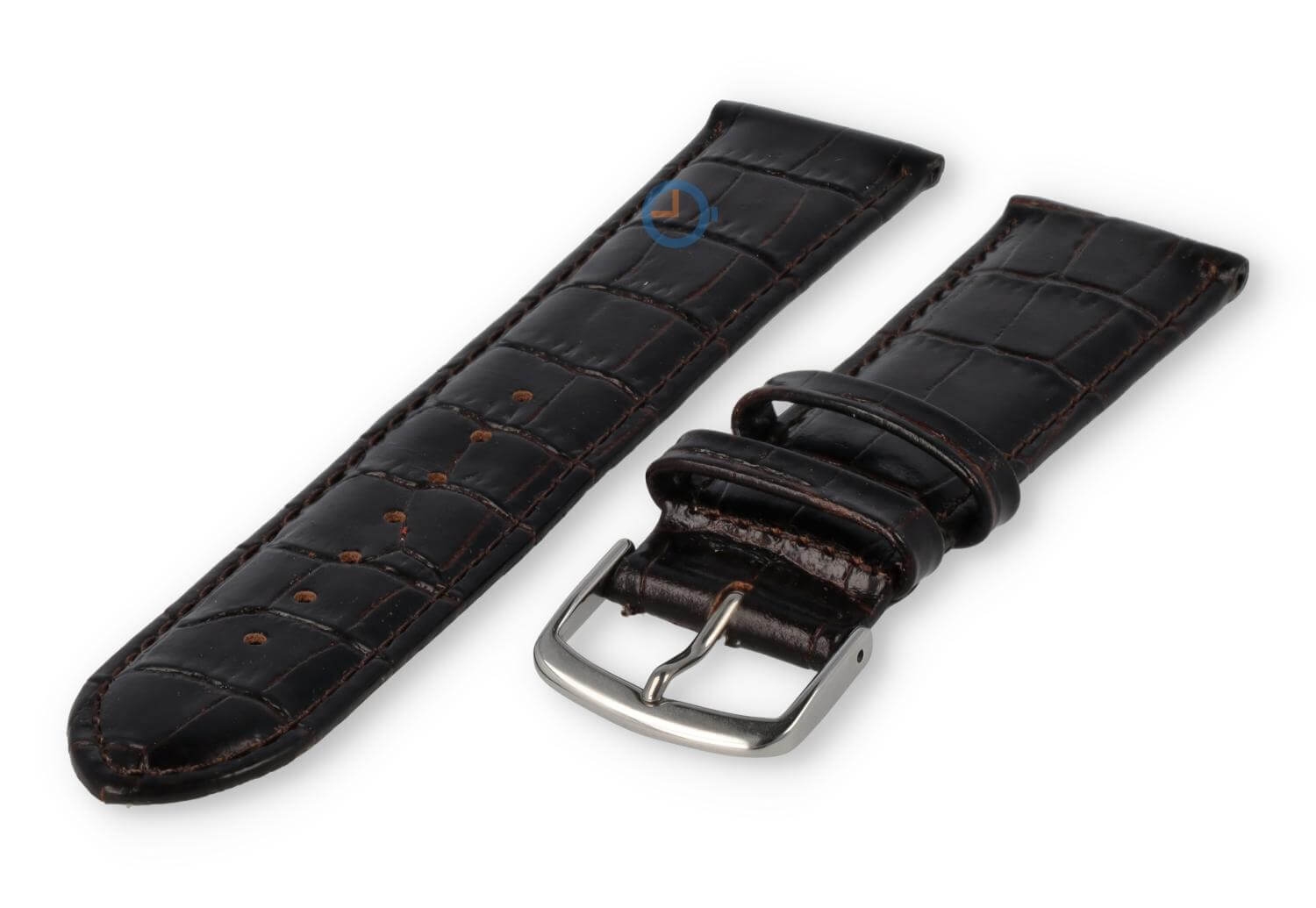 Kroko - Lederband - 20mm - dunkelbraun