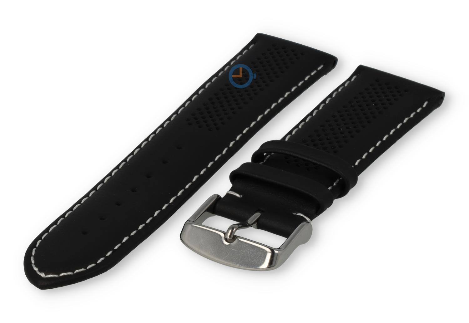 24mm hybrid Band - schwarz mit weiß