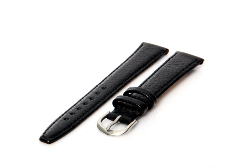 Uhrenarmband 14mm Schwarz Leder
