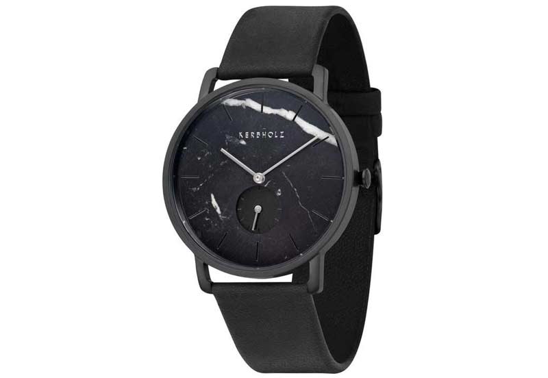 Uhrenarmband für Kerbholz Fritz Matt Black - Black Marble