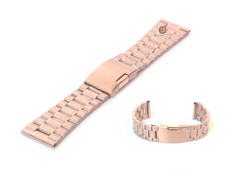 Uhrenarmband 24mm Rosegold Stahl poliert (teilweise)
