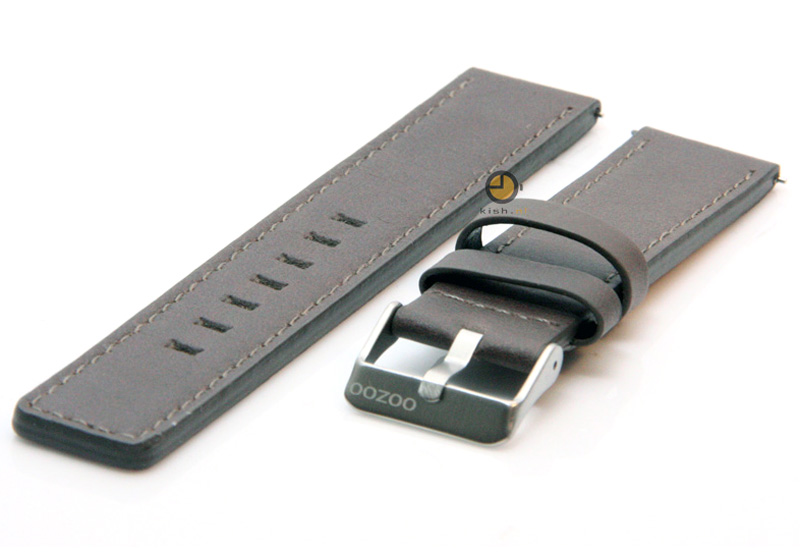 Oozoo Uhrenarmband 20mm Grau Leder