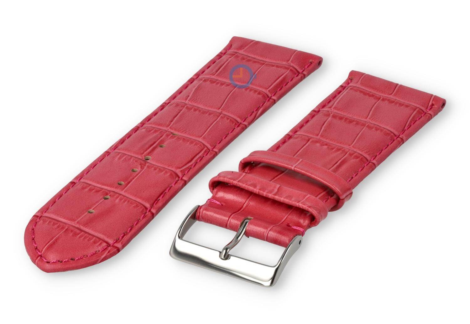 Kalbsleder XL band mit Kroko - Muster - 28mm - Himbeer