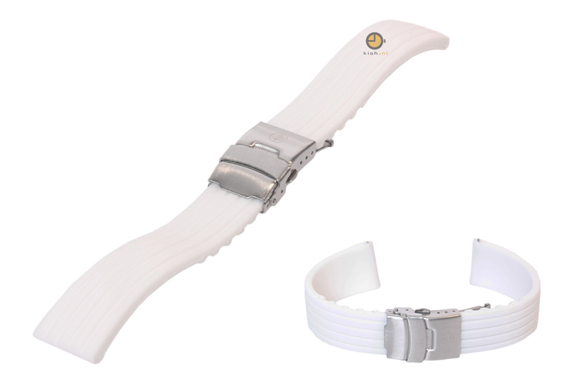 20mm Silikon Uhrenarmband WeiÃŸ