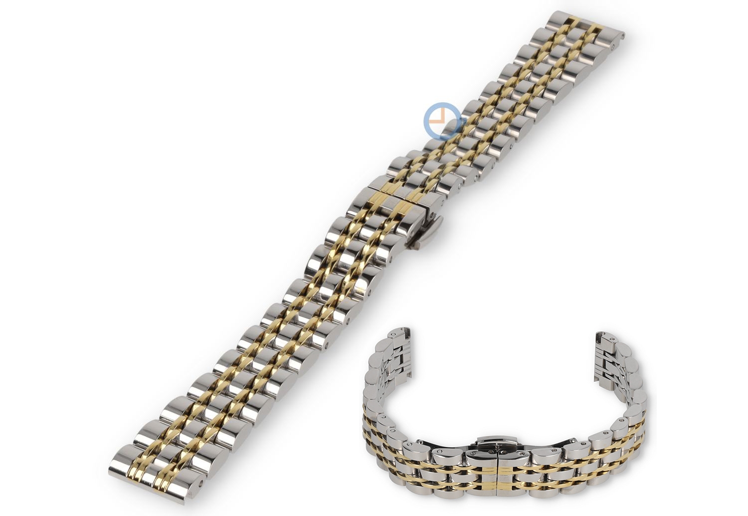 14mm Rolex Jubilee Uhrenarmband - silber/goldfarbig Stahl