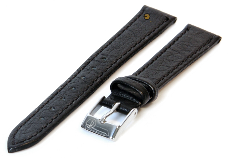 Uhrenarmband 10mm Schwarz Büffelleder
