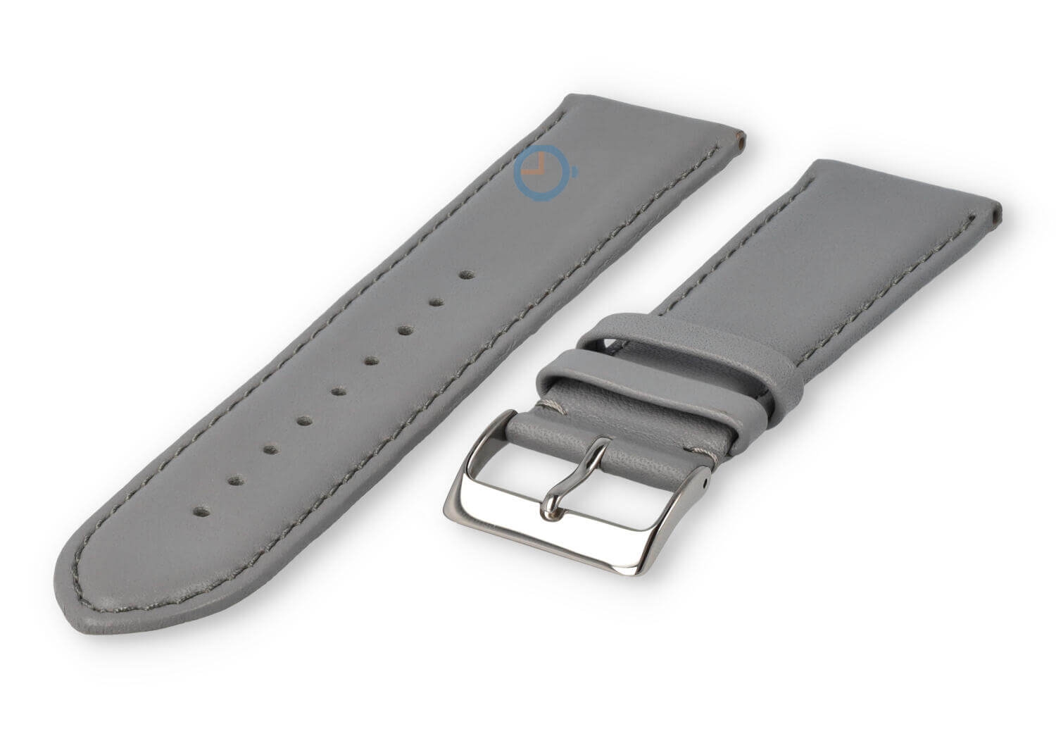 24mm Uhrenarmband glatt Leder - hellgrau