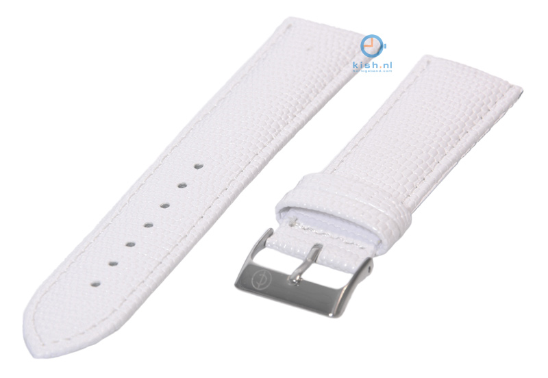 Uhrenarmband 22mm Weiß Eidechsenleder