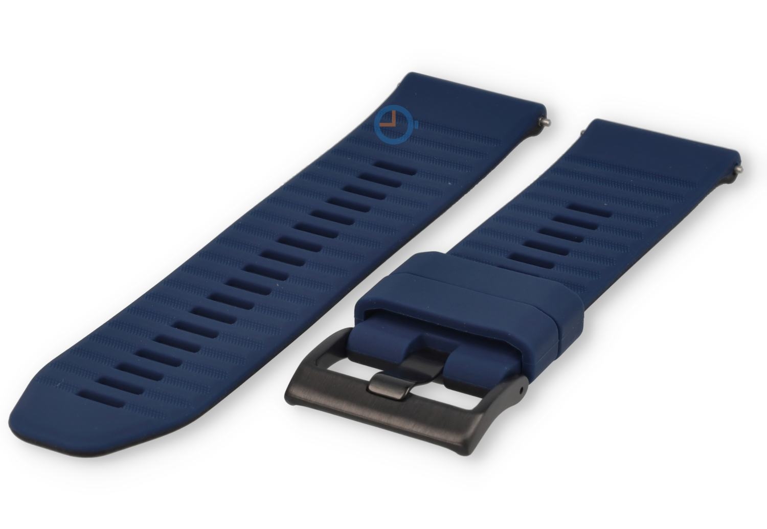 24mm Silikon Uhrenarmband - marine schwarz - Schnellwechsel