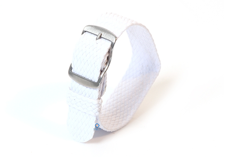 Perlon Uhrenarmband 20mm weiß