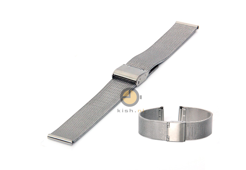 Uhrenarmband 16mm Silber Mailänder Stahl