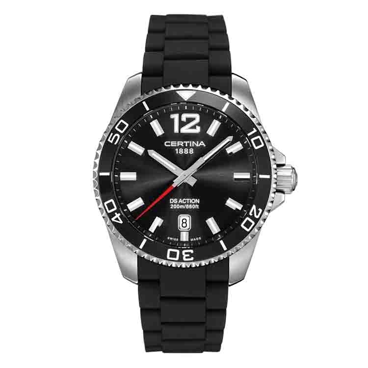Certina Band C0134101705700A schwarzes Kautschuk ohne Schließe