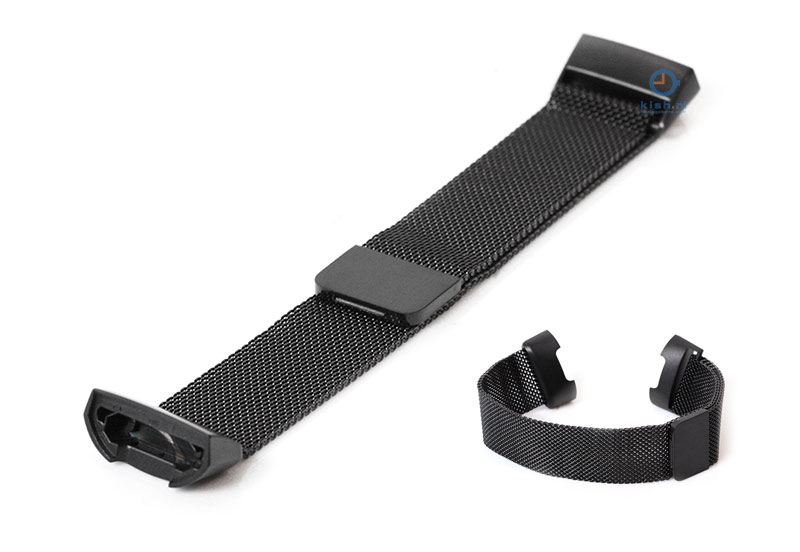 Ersatzarmband fÃ¼r Fitbit Charge 3 Edelstahl Milanaise schwarz