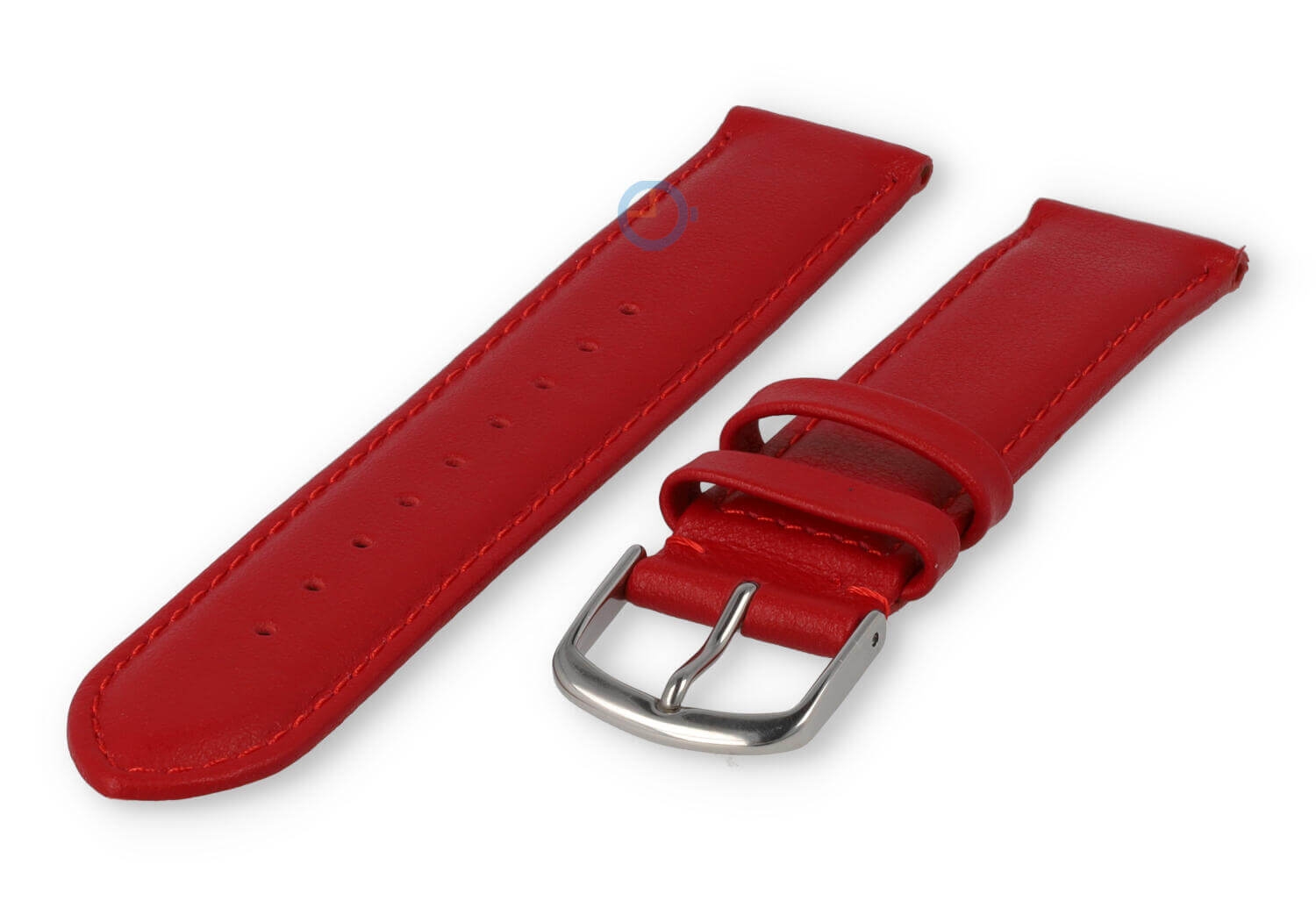 18mm Lederband mit Naht - dunkelrot