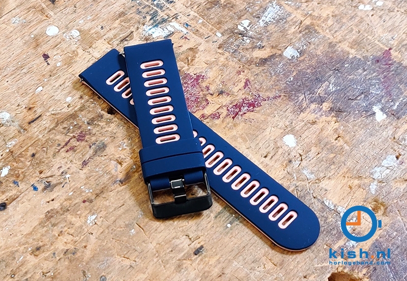 Siliconen horlogeband 22mm - blauw/roze