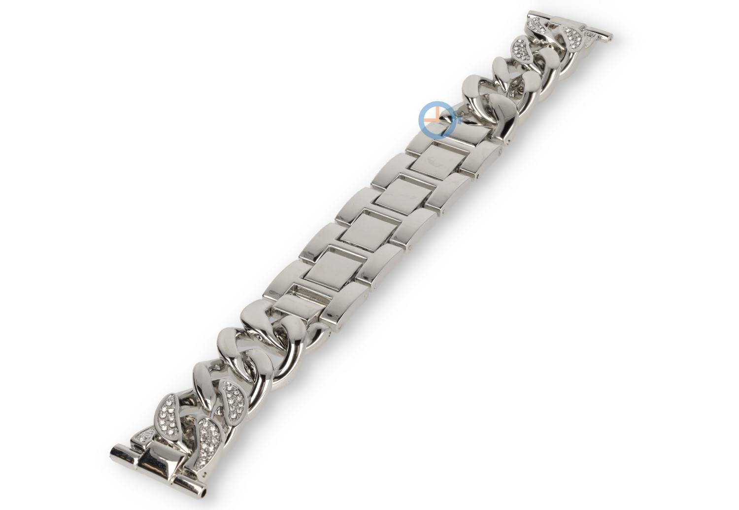 22mm Stahl Band mit geflochtenten Gliedern - silberfarbig