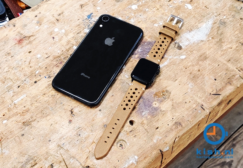 Apple Watch bandje perforated leer bruin - 42/44/45mm
