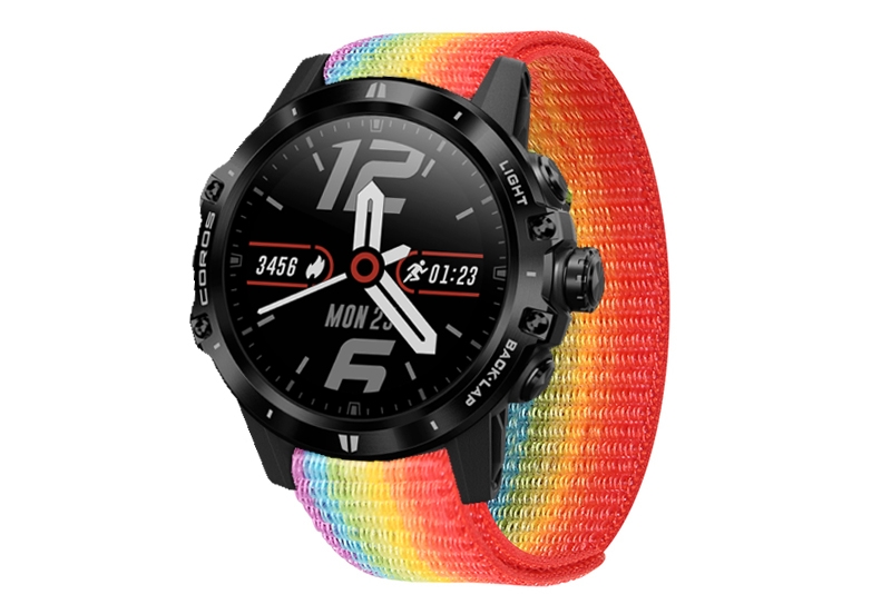 Nylon 26mm Uhrenarmband mit Klettverschluss - Regenbogen