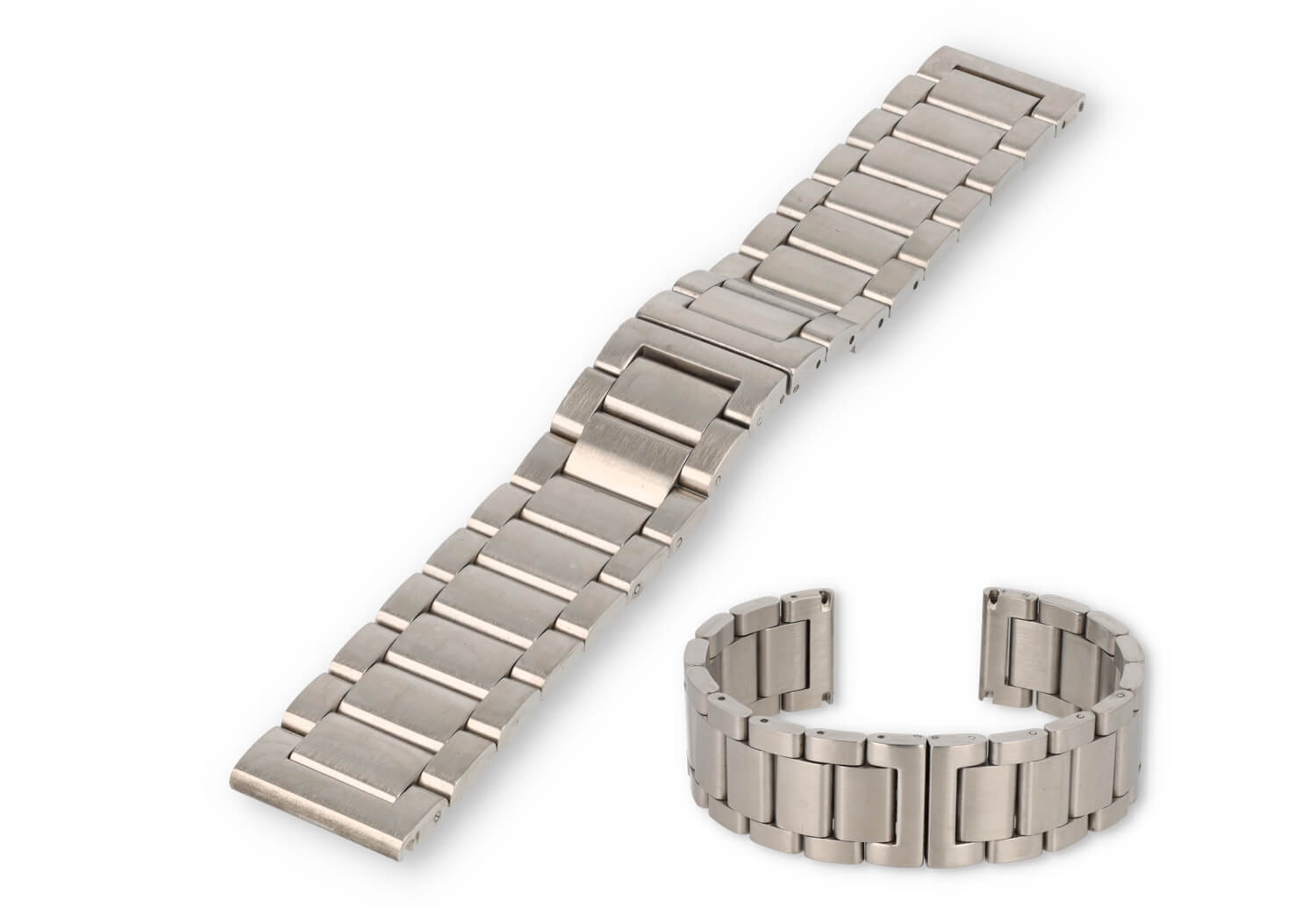 22mm Uhrenarmband - mattierter Stahl - farbecht