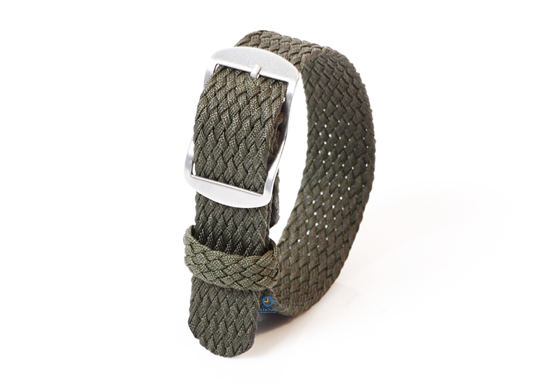 Perlon Uhrenarmband 18mm dunkelgrÃ¼n