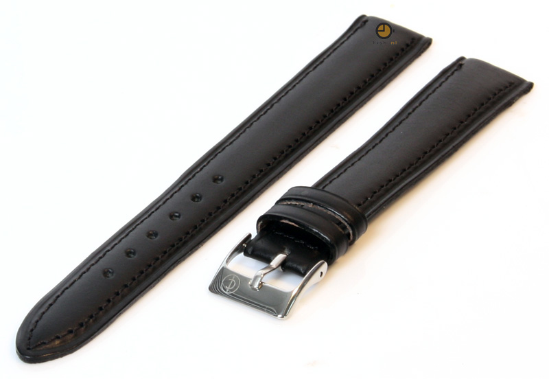 Uhrenarmband 18mm Schwarz Leder XXL