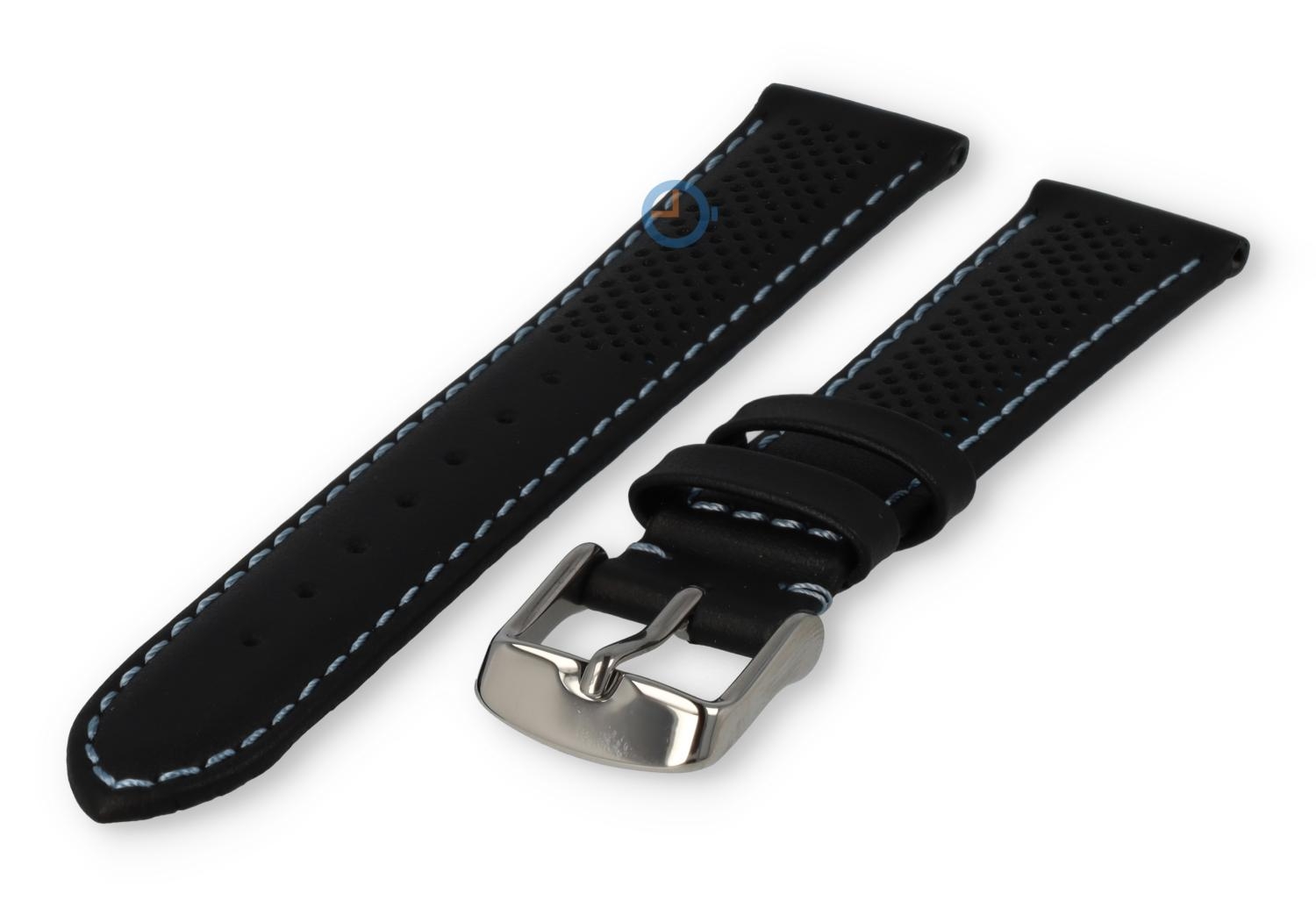18mm hybrid Band - schwarz mit hellblau