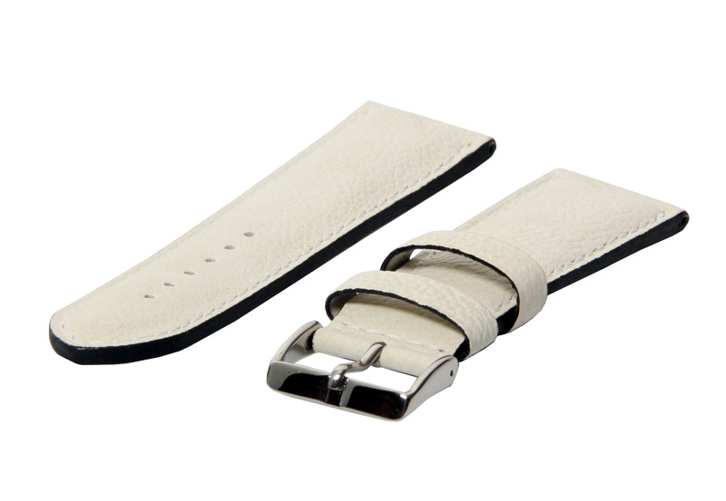 Uhrenarmband 24mm Weiß Leder