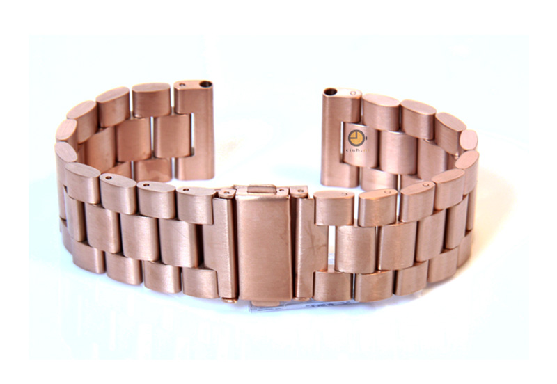 Horlogeband 20mm staal rose goud