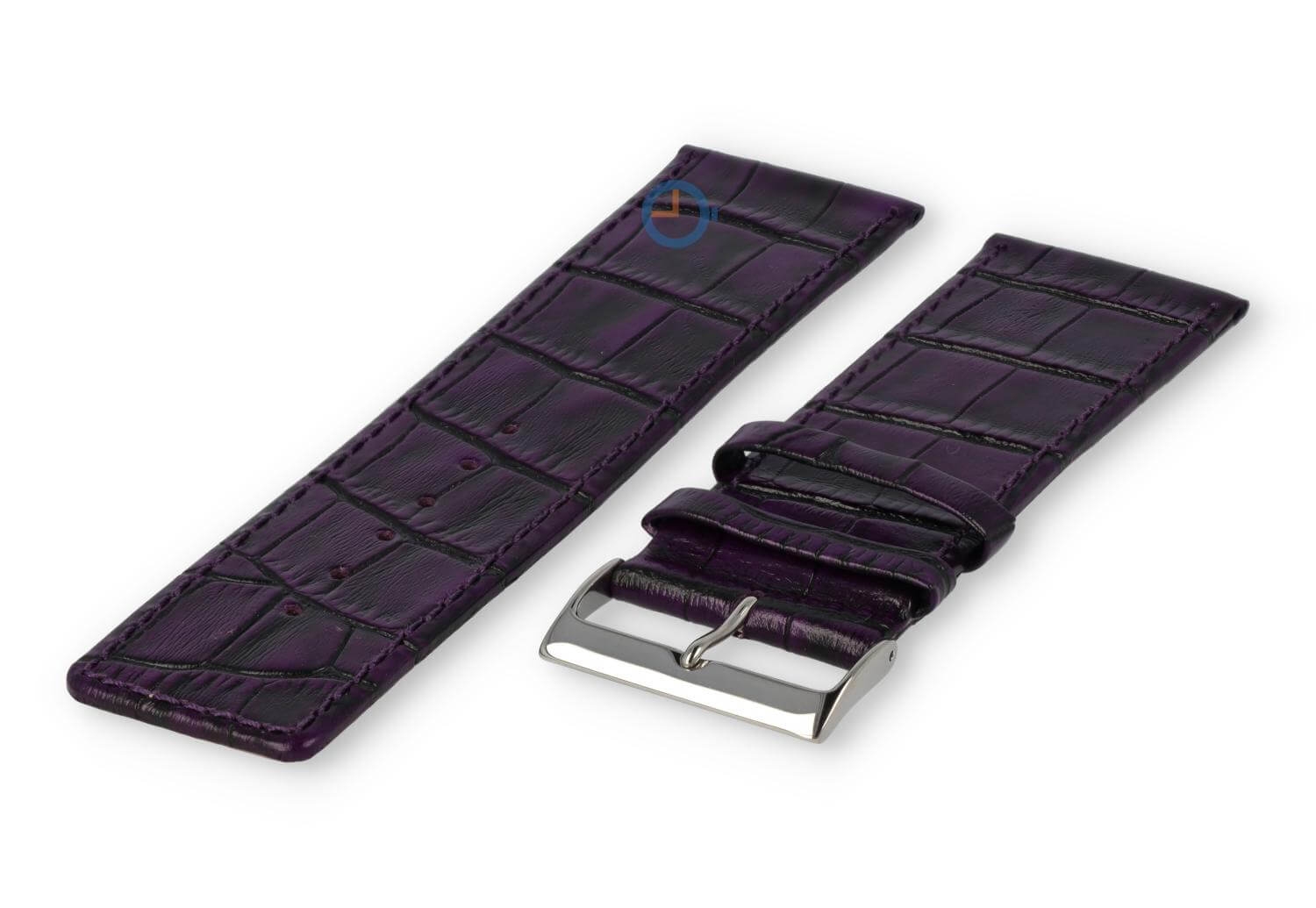 Luxus Kroko Uhrenarmband - 30mm - aubergine