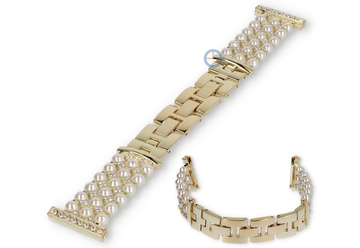 22mm Stahl Armband für Uhren - gold pearl