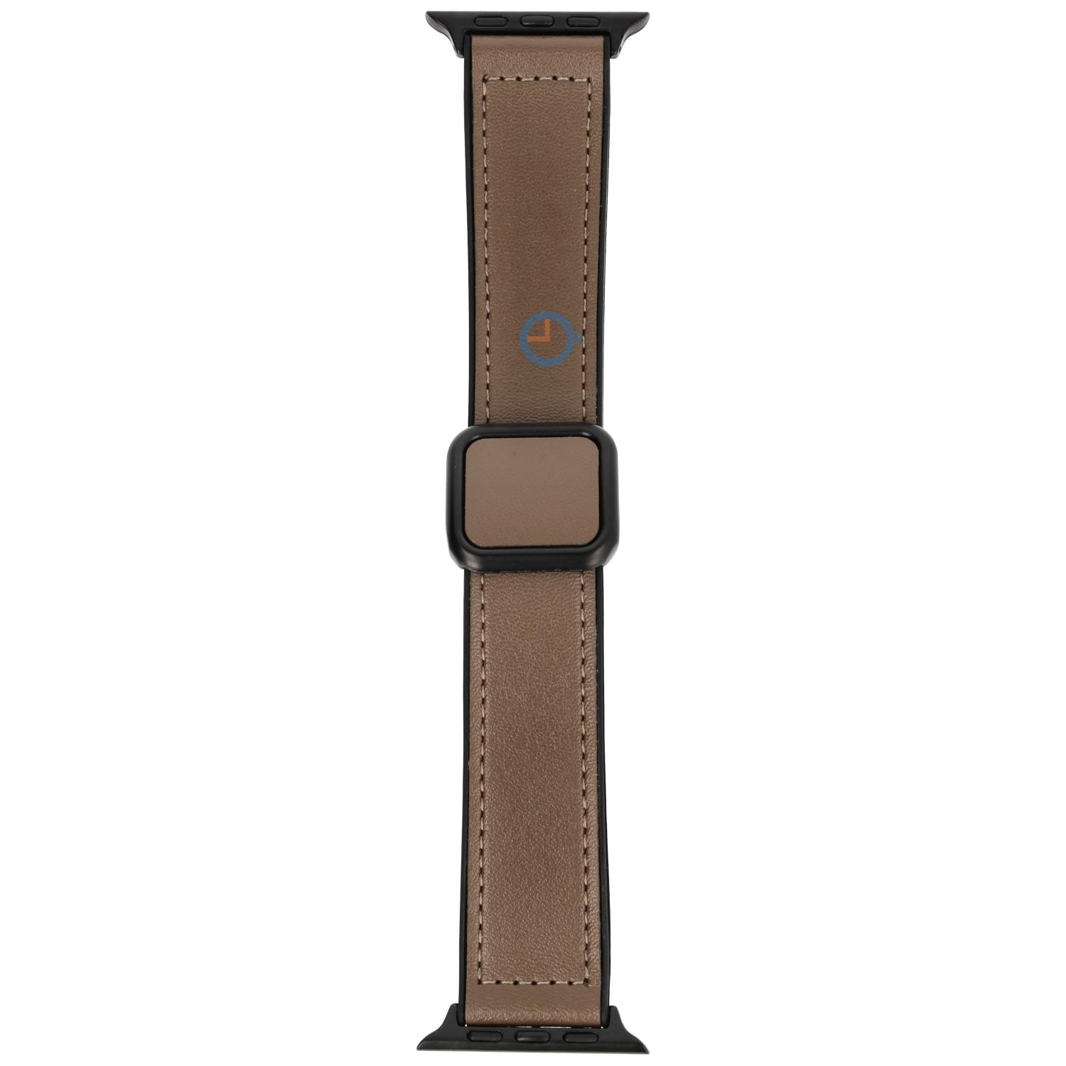 Luxus Leder band Apple 45mm - Taupe