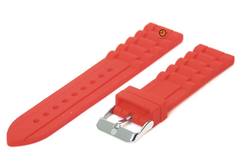 Silikon Uhrenarmband 24mm Rot